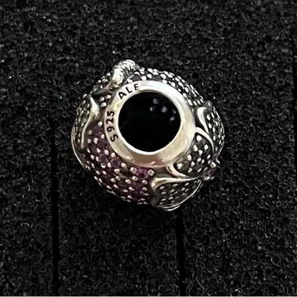 Pandora Glorious Bloom Charm with Purple, Green and Blue Crystal - Picture 5 of 6